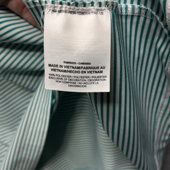 Nike Golf Polo Shirt Mens XL Green Striped Athleisure Gorpcore - Picture 5 of 8